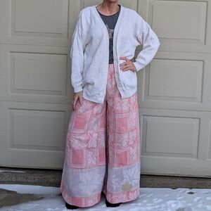 VINTAGE BLANKET PANTS pink wool wide leg S M